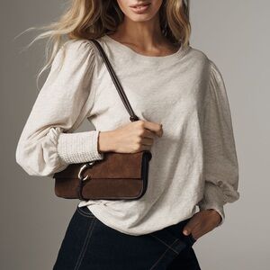 Nation LTD Loren Smocked peasant top in white pima cotton size medium